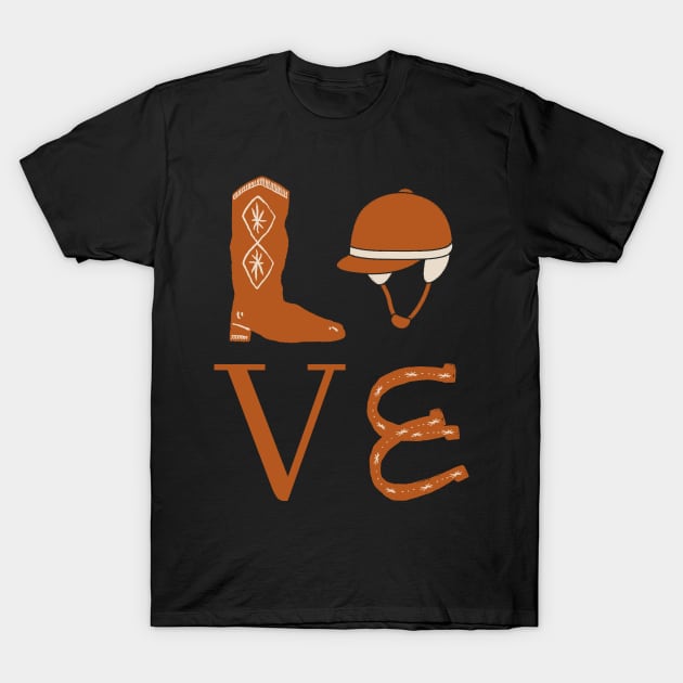 Horseback Riding Equestrian Love T-Shirt by TeddyTees